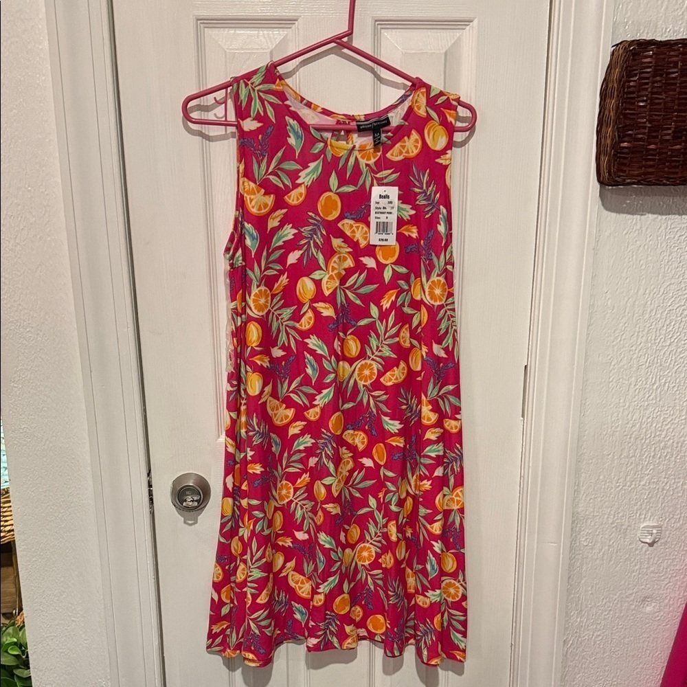 Allison Brittney Vibrant Citrus Print Mini Dress